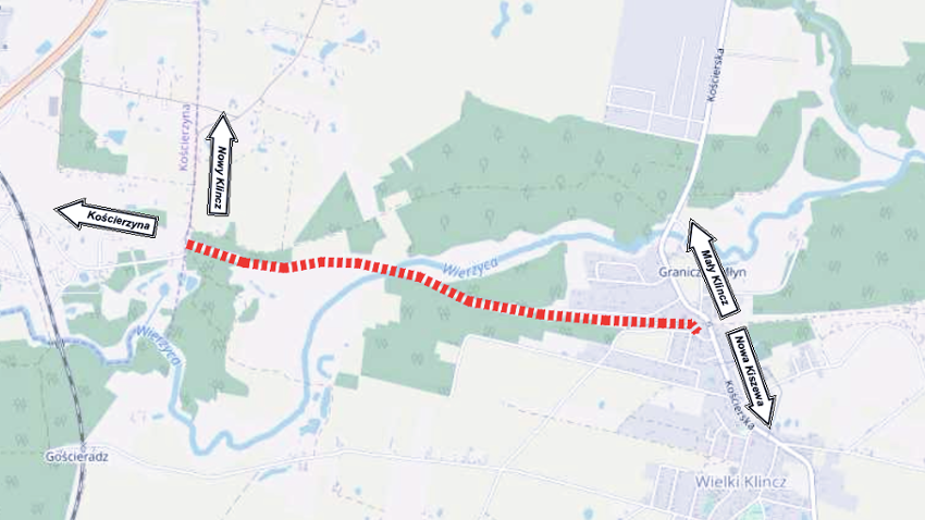 Budowa linii transportu rowerowego na odcinku Kościerzyna-Wielki Klincz w Gminie Kościerzyna