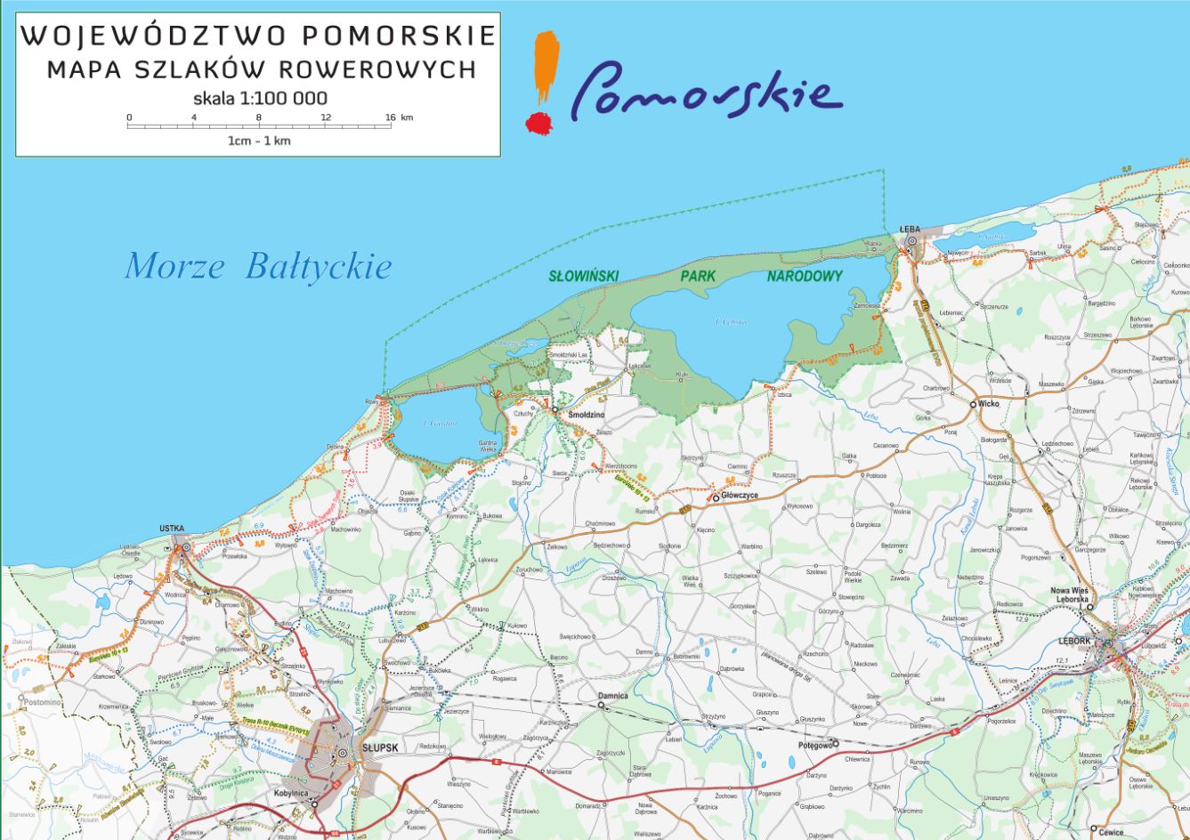 Mapa pomorskich szlaków rowerowych ukończona