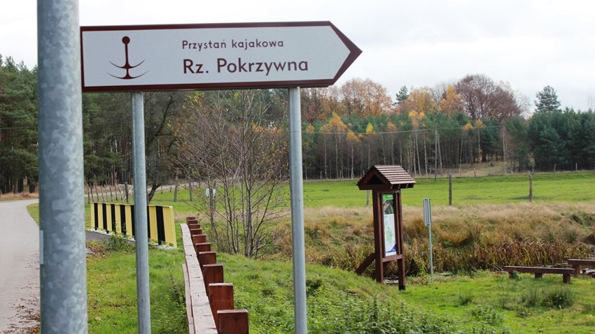 Przystań kajakowa w Glewniku rzeka Pokrzywna