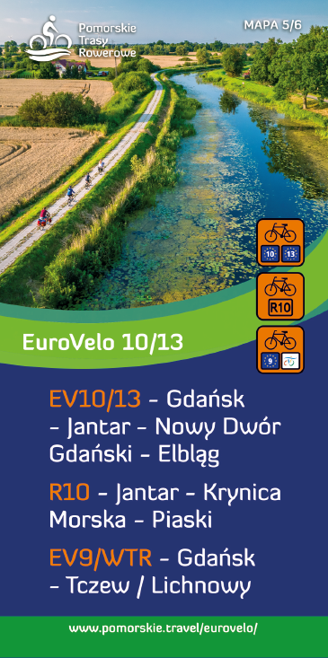 Pomorskie EuroVelo10 EuroVelo13 trasa R10 Pruszcz Gdański Mapy